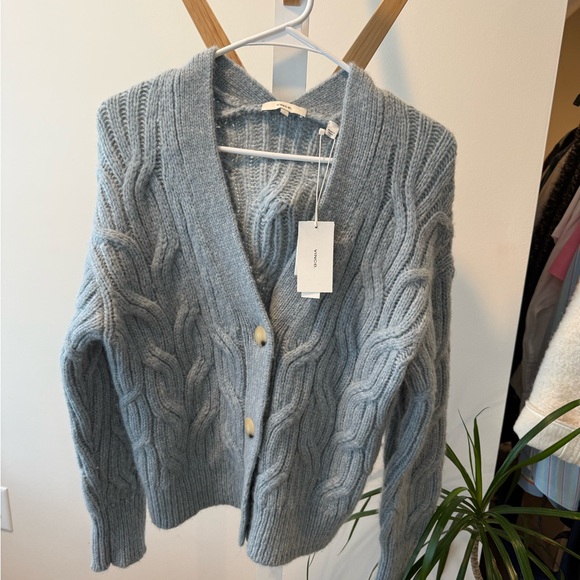 Vince Sweaters - Vince Cable Knit Cardigan - Blue